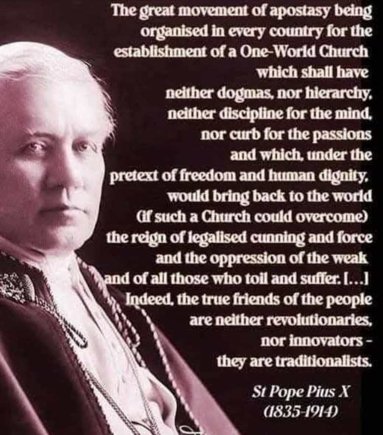 StephenKokx's tweet image. &quot;It is a theological challenge and, even more so, a spiritual challenge, which requires repentance and conversion on the part of all.&quot; - In Unitate Fidei

Leo is saying Catholics need to convert. And to what must they convert? To the one world religion foretold by St. Pius X. 🌎