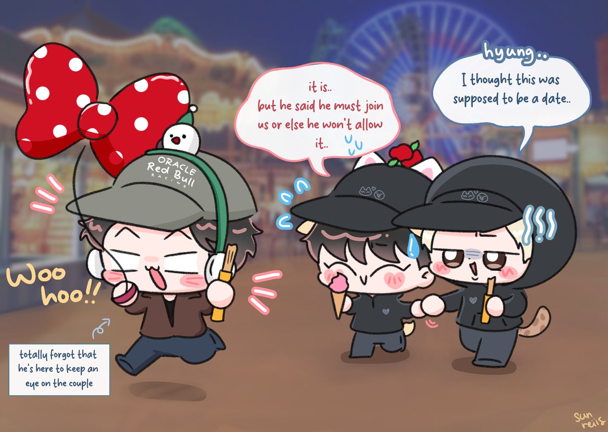 sunreiis's tweet image. The strict dad in the group🐈‍⬛🦊🐤