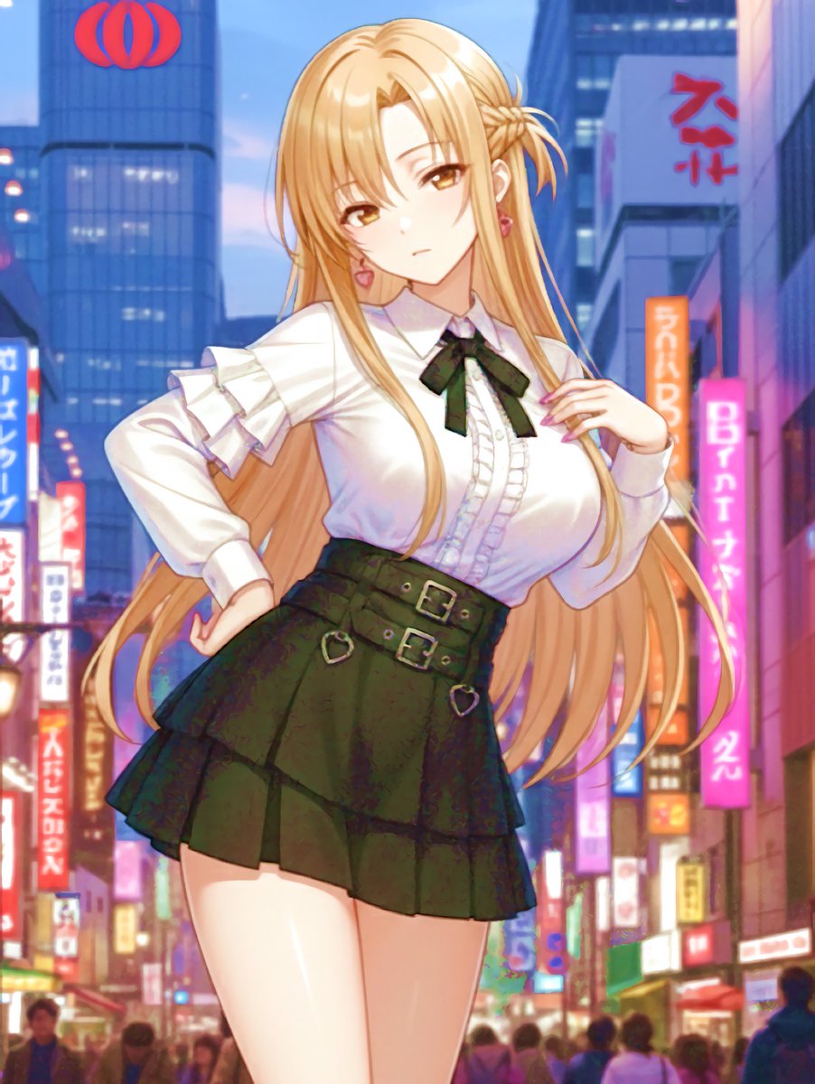 YueKuratsu's tweet image. 雑踏の中のアスナ #SAO #ソードアート・オンライン