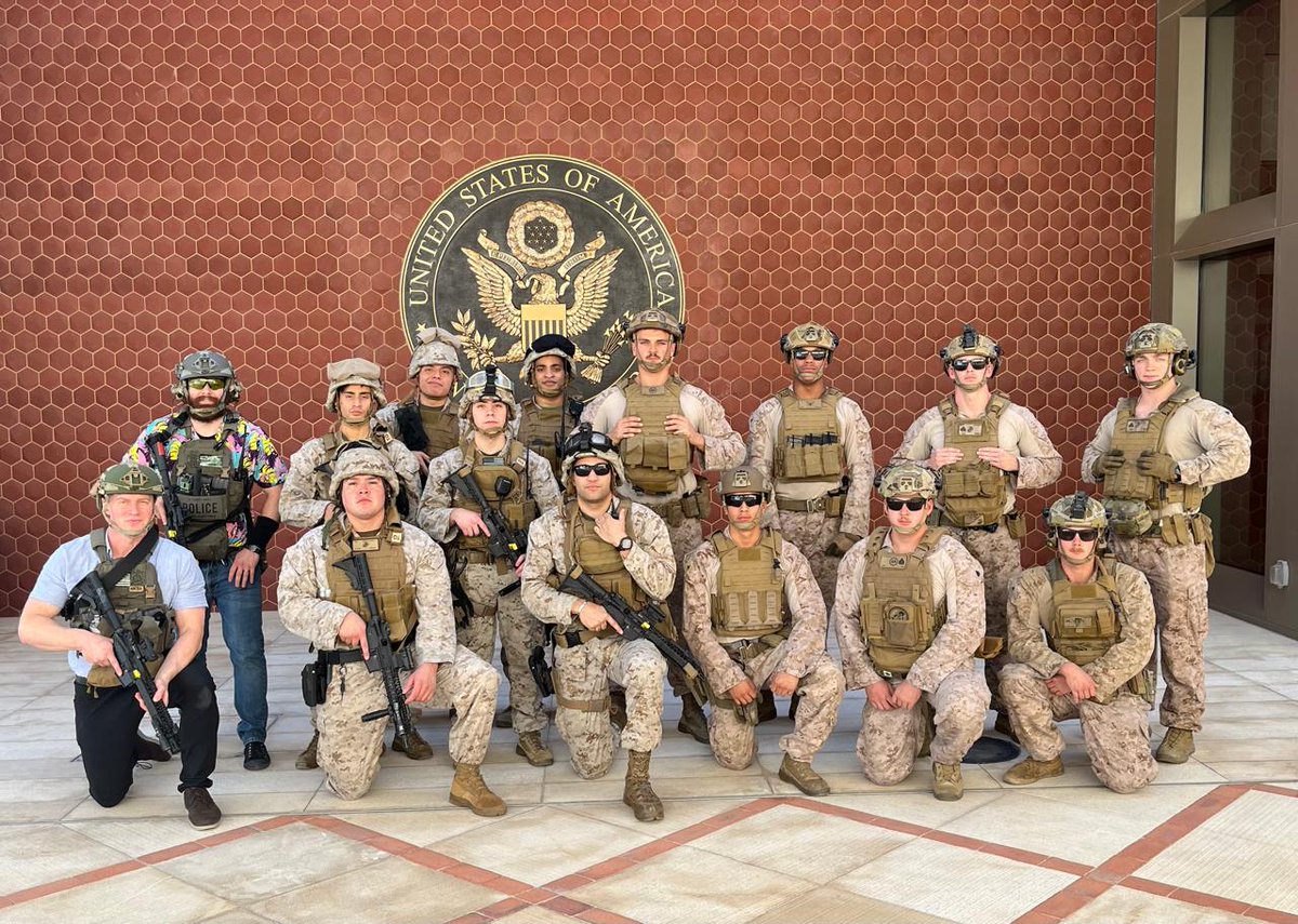 USAinDhahran's tweet photo. 🛡️ Joint training success: FAST Central Command Bahrain, @StateDept RSO team &amp; Marine Security Guard Detachment conducted coordinated exercises at Consulate General Dhahran. Building readiness through teamwork. 🌍💪
#DiplomaticSecurity #FAST #MarineSecurityGuard https://t.co/99ef6TLKw8