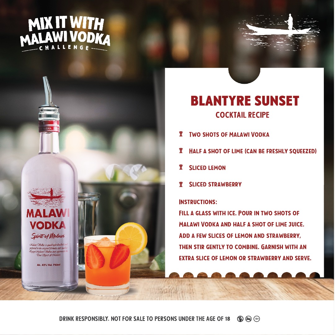 Introducing the Blantyre Sunset 🍓🌅

Bold, fruity, and full of Blantyre energy — crafted with Malawi Vodka for a flavour that hits just right 🥂

#MixItWithVodka
#TheSpiritofMalawi