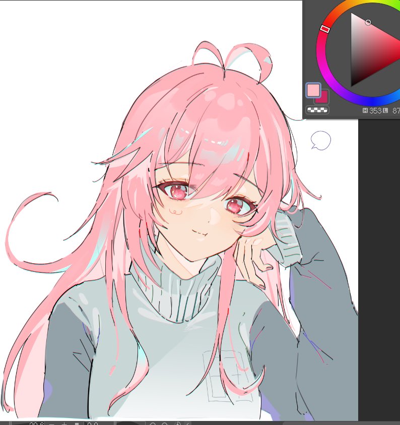 emimhok's tweet image. 방송보면서 그린 그녀