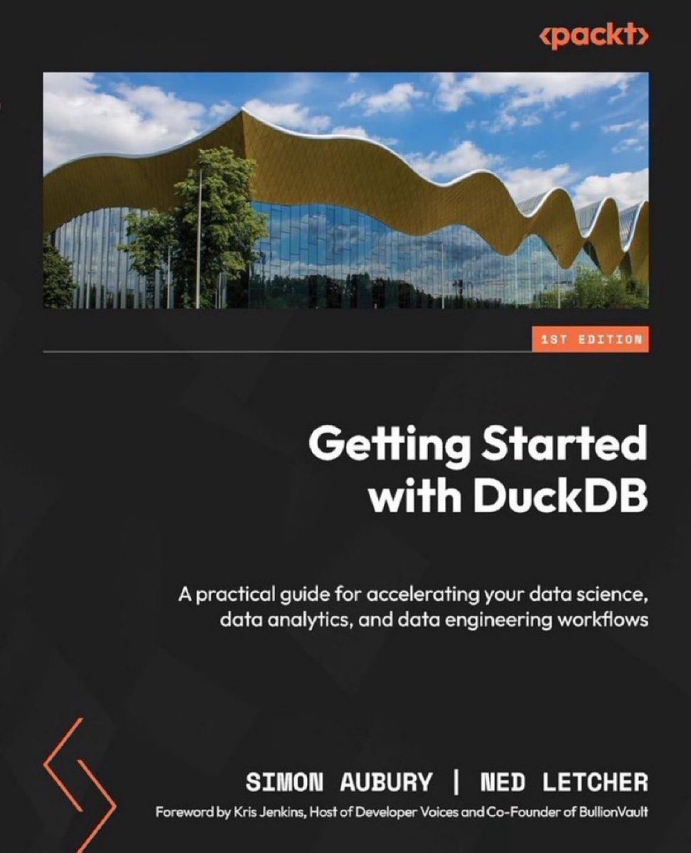KirkDBorne's tweet image. DuckDB benchmarked against Spark — You Don&apos;t Always Need A Sledgehammer: blog.dataexpert.io/p/duckdb-can-b…
+
Get Started with DuckDB Database — A practical guide for accelerating your #DataScience, #DataAnalytics, and #DataEngineering workflows: amzn.to/3SUoBYo v/ @PacktDataML…