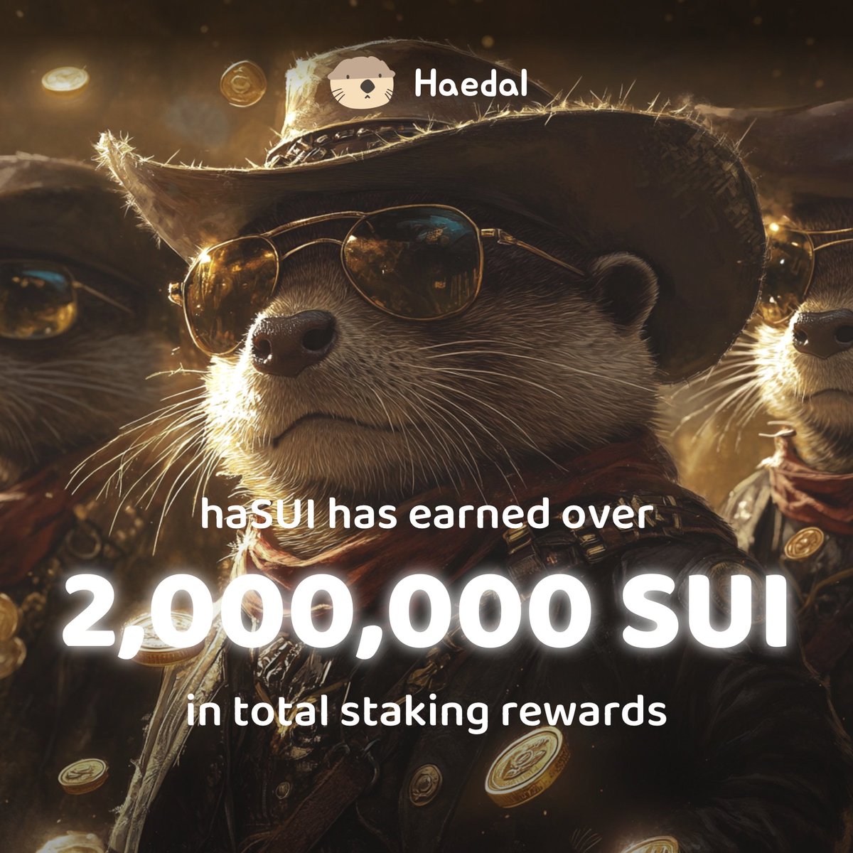 HaedalProtocol's tweet image. 👏 haSUI has officially crossed 2,000,000 SUI in total staking rewards earned for users. 

A milestone powered by strong adoption, deep liquidity, and the growing role of liquid staking on @SuiNetwork. 🌊

Thanks otters for staking with #Haedal — more yield chapters ahead. 🦦