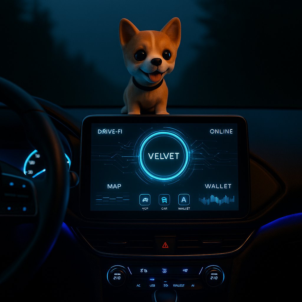 coin_velvet's tweet photo. **“Most dashboards display information.
Velvet displays computation.
Real-time sensing, local inference, and on-car logic —
the whole system thinking while the road moves under her.”**
#DriveFi #VELV #VelvetAI #EdgeCompute #Web3 https://t.co/HSj7nezXy0