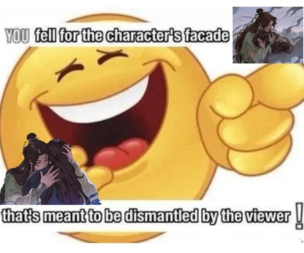 how i feel whenever people genuinely believe shen yuan's inner narration and think he's selfish/doesn't love binghe