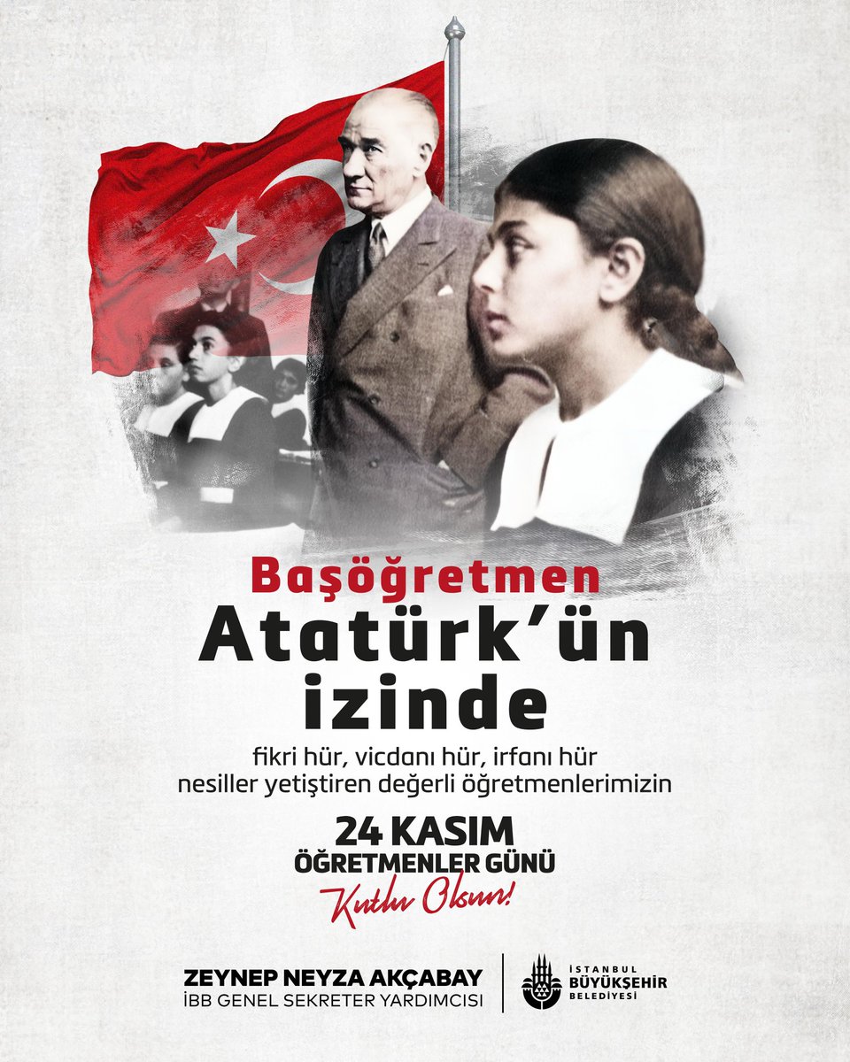 Başöğretmen Mustafa Kemal Atatürk'ün izinde, emekleriyle geleceğe yön veren, çocuklarımızı umutla yarınlara hazırlayan tüm öğretmenlerimizin 24 Kasım Ögretmenler Günü kutlu olsun!