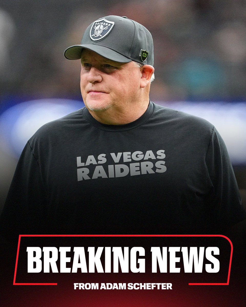 espn's tweet image. Breaking: Chip Kelly is out as the Raiders offensive coordinator, sources tell @AdamSchefter.