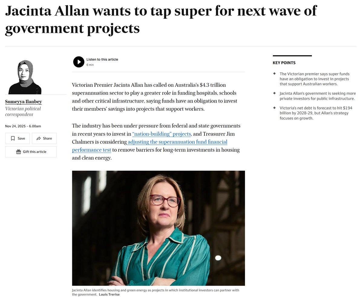 Astonishing that a state government with such a poor track record of delivering financially viable infrastructure projects believes it can now plunder the retirement savings of all Australians.