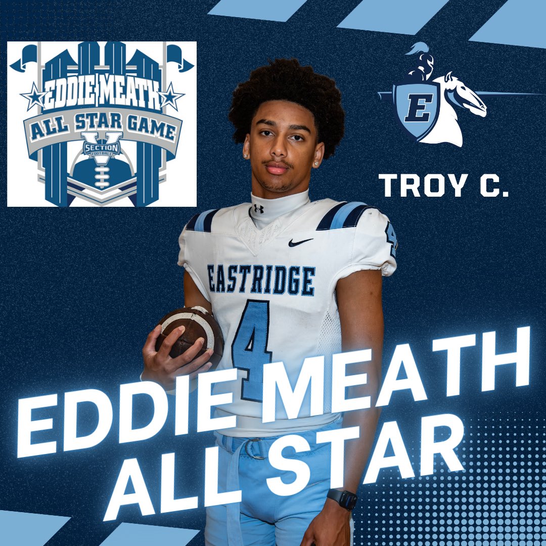 ERidgeLancers's tweet photo. 🎉 Congratulations to our Eastridge Lancer football players! 🎉

We’re proud to announce that 6 of our own have been selected to play in the Eddie Meath All-Star Football Game! 🏈

Troy C.
Cahmari H.
Kasmir M.
Marion B.
Erik B.
Jayden D.
@EICSD @Eastridge_EICSD @EridgeFootball https://t.co/1i2lkBbvT5