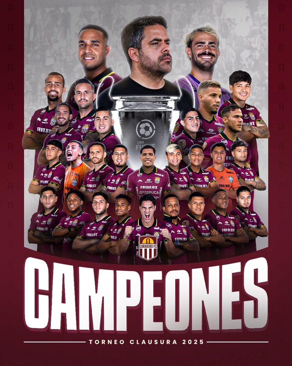 El Carabobo FC ( <a href="/Carabobo_FC/">Carabobo Fútbol Club</a> ) es el campeón del Torneo Clausura de la Liga Futven 

Merecido 👏🏻👏🏻👏🏻👏🏻👏🏻