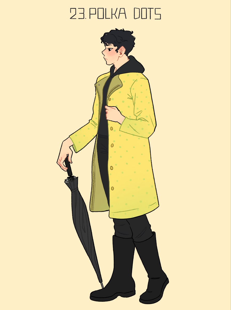 Clothing items everyday practice 
Day 23 - Polka Dots + Sakusa Kiyoomi
#Haikyuu