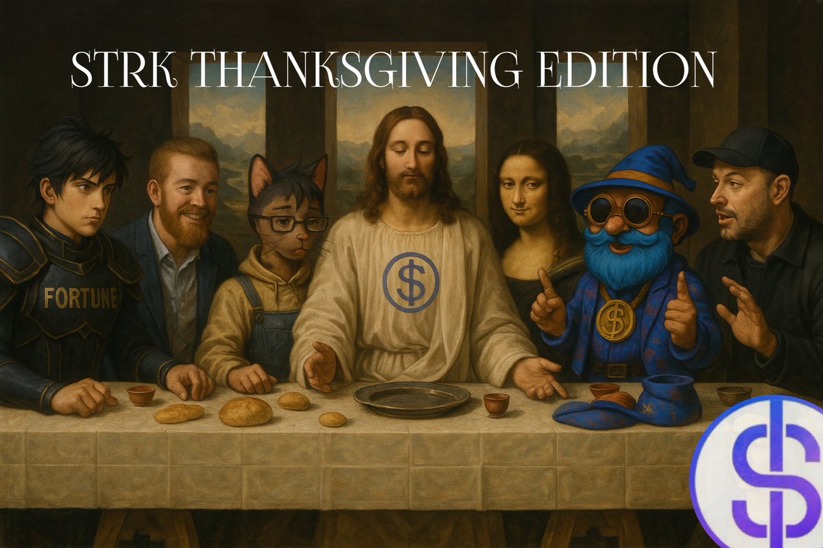 fortuneonweb3's tweet image. #STRK Thanksgiving Edition 
Featuring @Tgwri1s ,@AdrianBoysel ,@solana &apos;s founder (Anatoly Yakovenko),@btc_monalisa&apos;s famous painting 😄,@fortuneonweb,also a very active member of the community @mjweb3_ ,And the Lord Jesus Christ to emphasize Gratitude, The Bread for abundance🥹