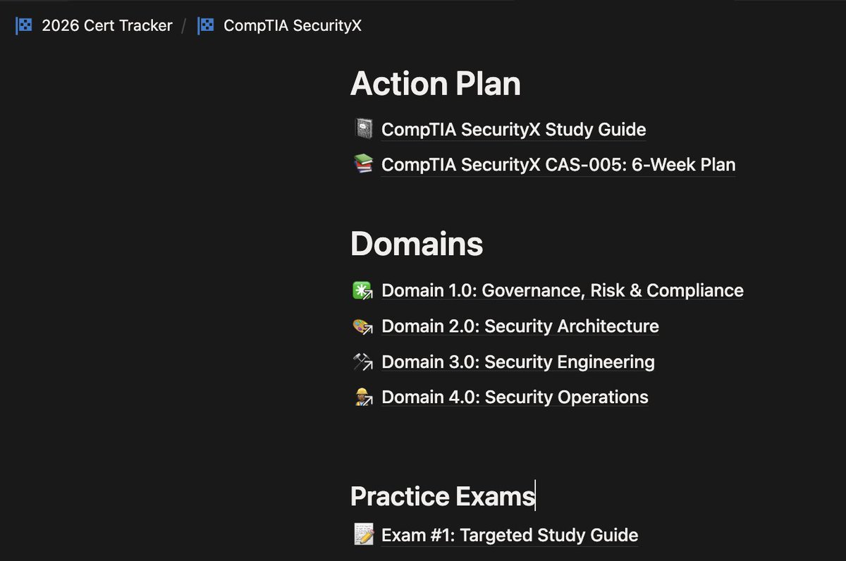 cyb3rshi3ld's tweet image. 🚨 We are building the ultimate SecurityX study guide for serious learners.

Who wants access?

Repost + Comment &quot;SECURITY&quot; to get it.