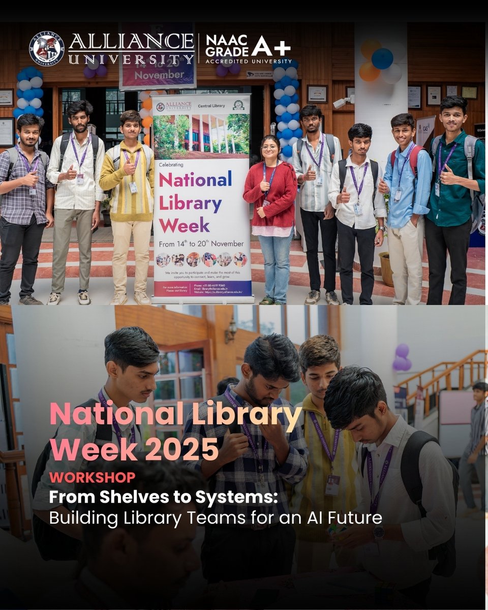 AllianceUniOfcl's tweet image. Alliance University’s Central Library successfully hosted a one-day workshop on “From Shelves to Systems: Building Library Teams for an AI Future” as part of National Library Week 2025

#allianceuniversity #centrallibrary #nationallibraryweek2025