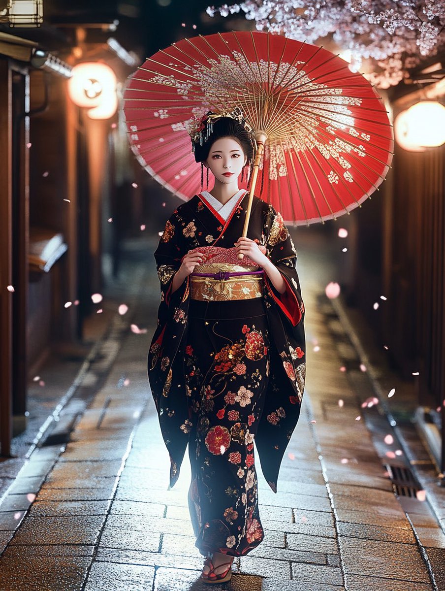 Moonlit Geisha Walk👘🌸