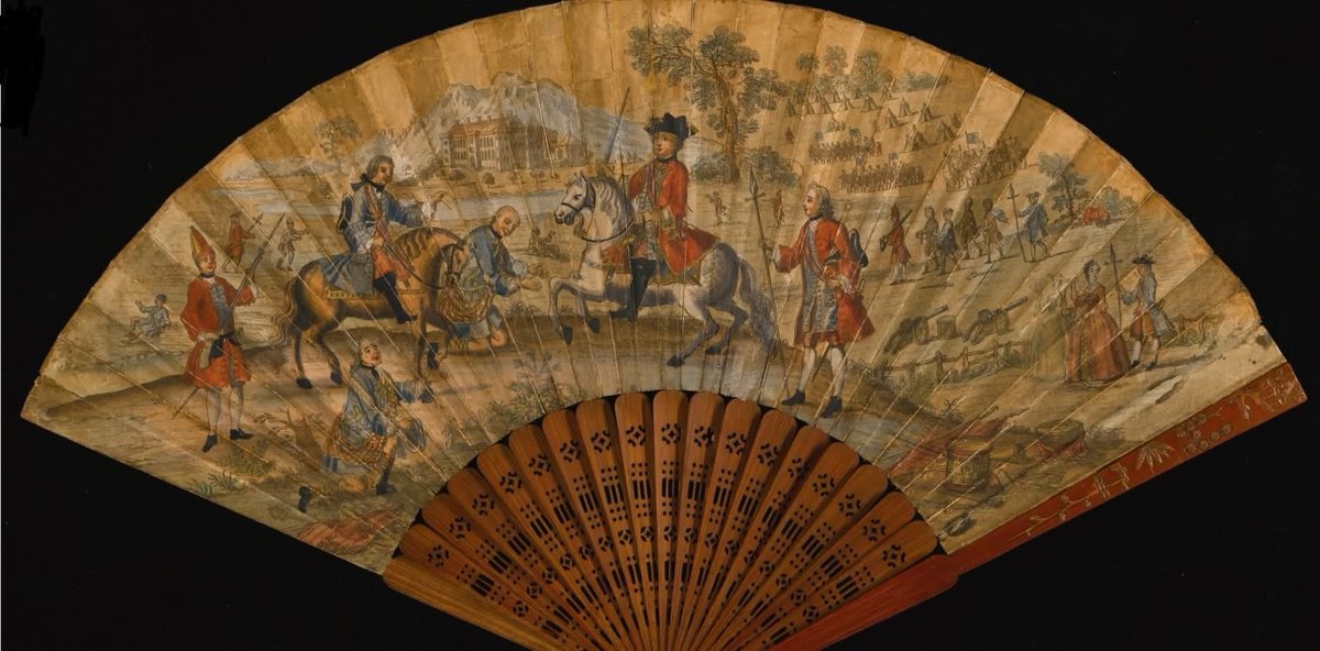 KKriegeBlog's tweet image. English Fanmaker, 1746: &quot;So what do you think that the ladies want this year? A floral pattern? Chinoiserie?&quot;

English Ladies: &quot;Give me Jacobites begging for their lives after Culloden.&quot;

Fanmaker:😬😬 🫡