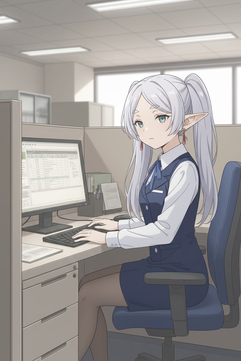 フリーレン 「Office Frieren」|pico wanのイラスト