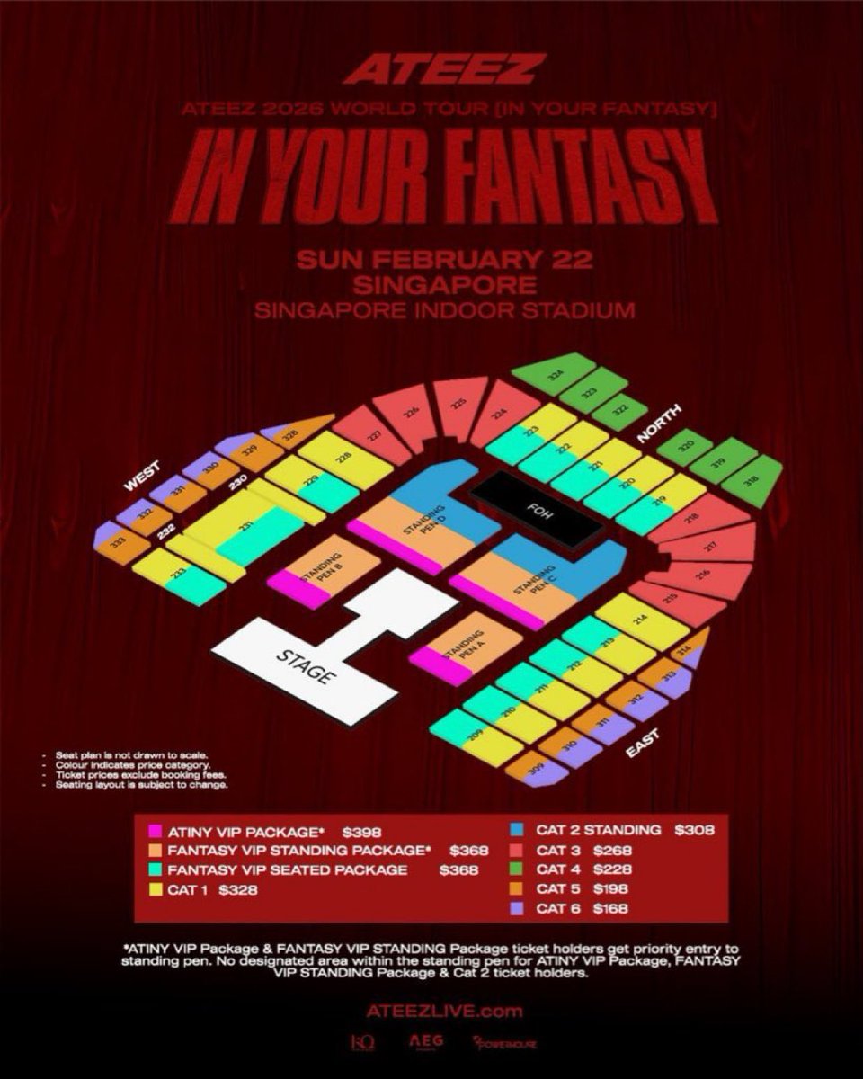 WTS ATEEZ 2026 WORLD TOUR [IN YOUR FANTASY] in SINGAPORE 🇸🇬

• 2xATINY VIP PACKAGE
• 2xFantasy vip seated
• 2x Cat 1

Instant transfer
Meet up
International fans can dm

📩Dm me if interested

#ATEEZinSG #ATEEZinSINGAPORE #INYOURFANTASYinSG #In_Your_Fantasy