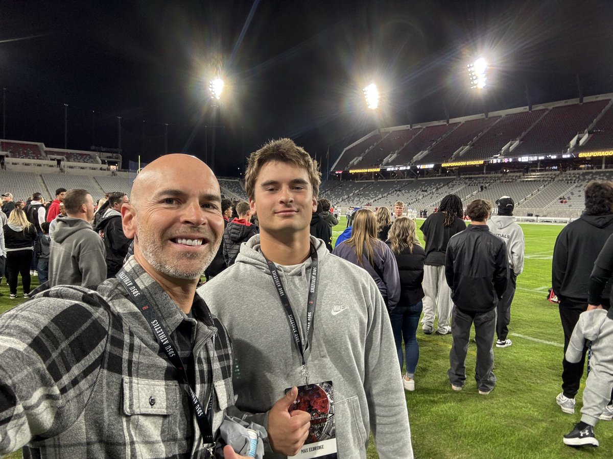 maxeldridge2027's tweet image. Huge thanks to @SeanDillonSDSU for having me out at the game last night. Got to see a nice win and get a feel for the game at experience. #GoAztecs 

@SantiagoSharks @AztecFB @RobAurich @GregBiggins