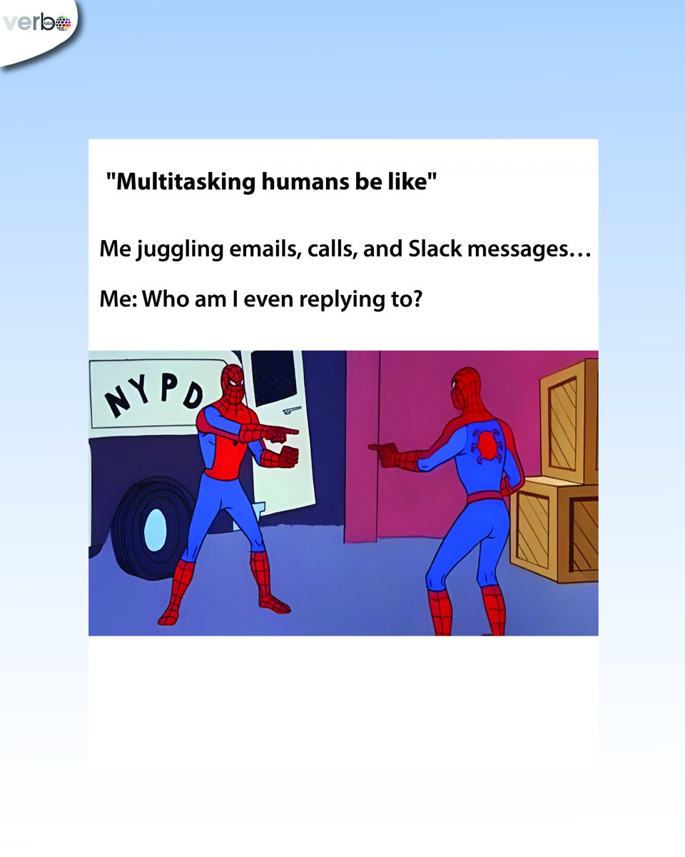 VerboLabs's tweet image. Humans at work: a mix of deadlines, Zooms, chaos, and coffee. Can you relate?

 #HumansFirst #ForTheHumans #HumansAtWork #WorkplaceMeme #VerboLabs #DeadlineMood #ZoomLife #TeamLaughs