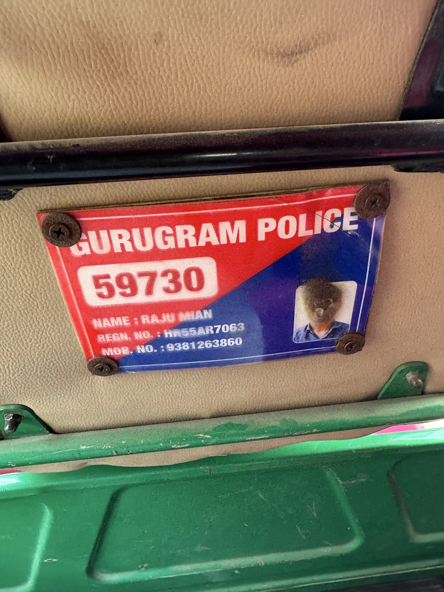 Anshul4187's tweet photo. @gurgaonpolice : identity intentionally hidden in mandatory disclosure. Driver’s name is different than person who is driving Auto. https://t.co/H79qLb2DH1