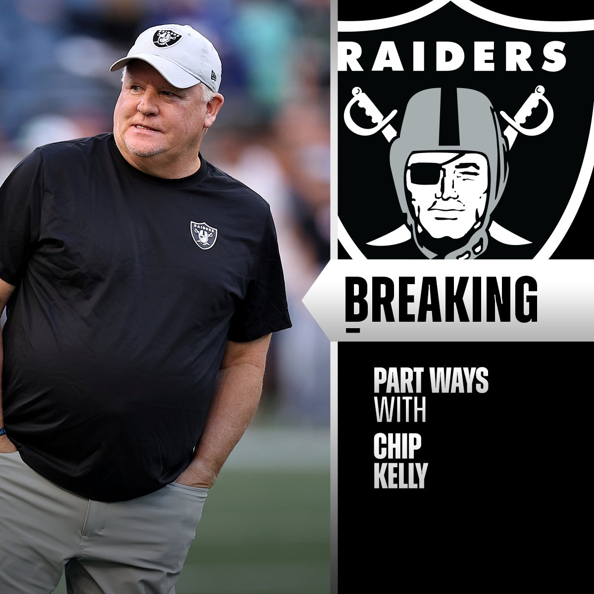 Raiders part ways with OC Chip Kelly.