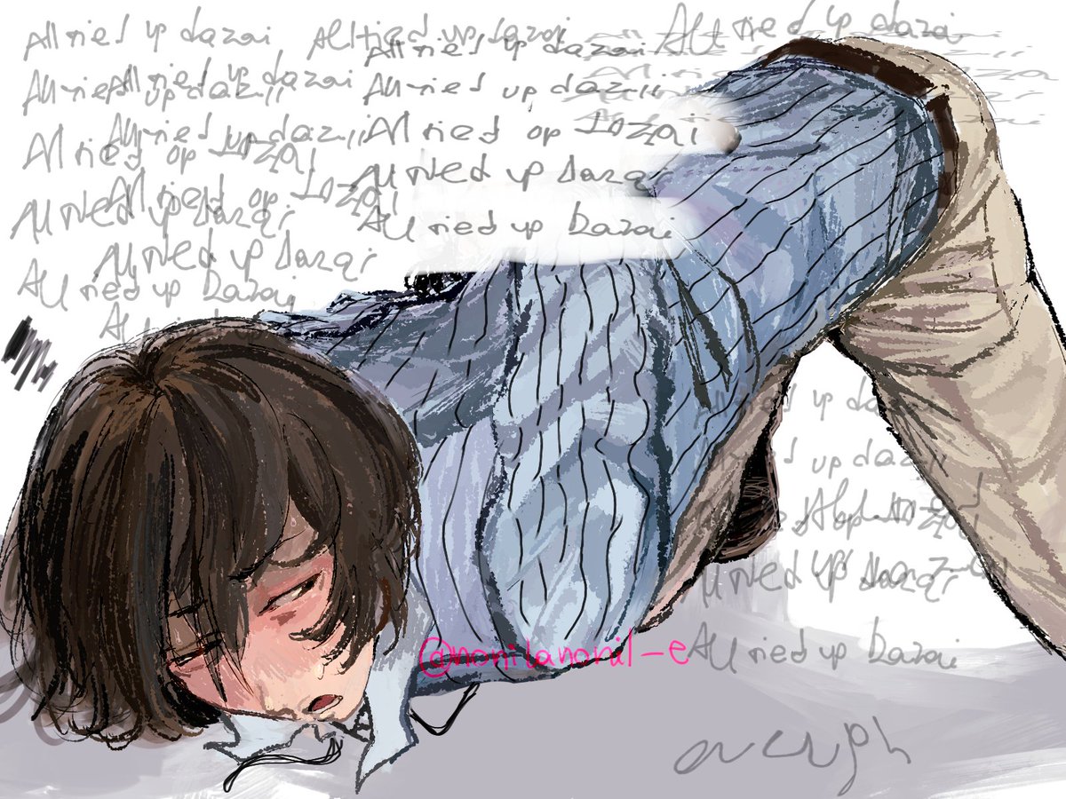 nonilanonil_e's tweet image. 💭 tied up #dazai #dazaiosamu #bsd