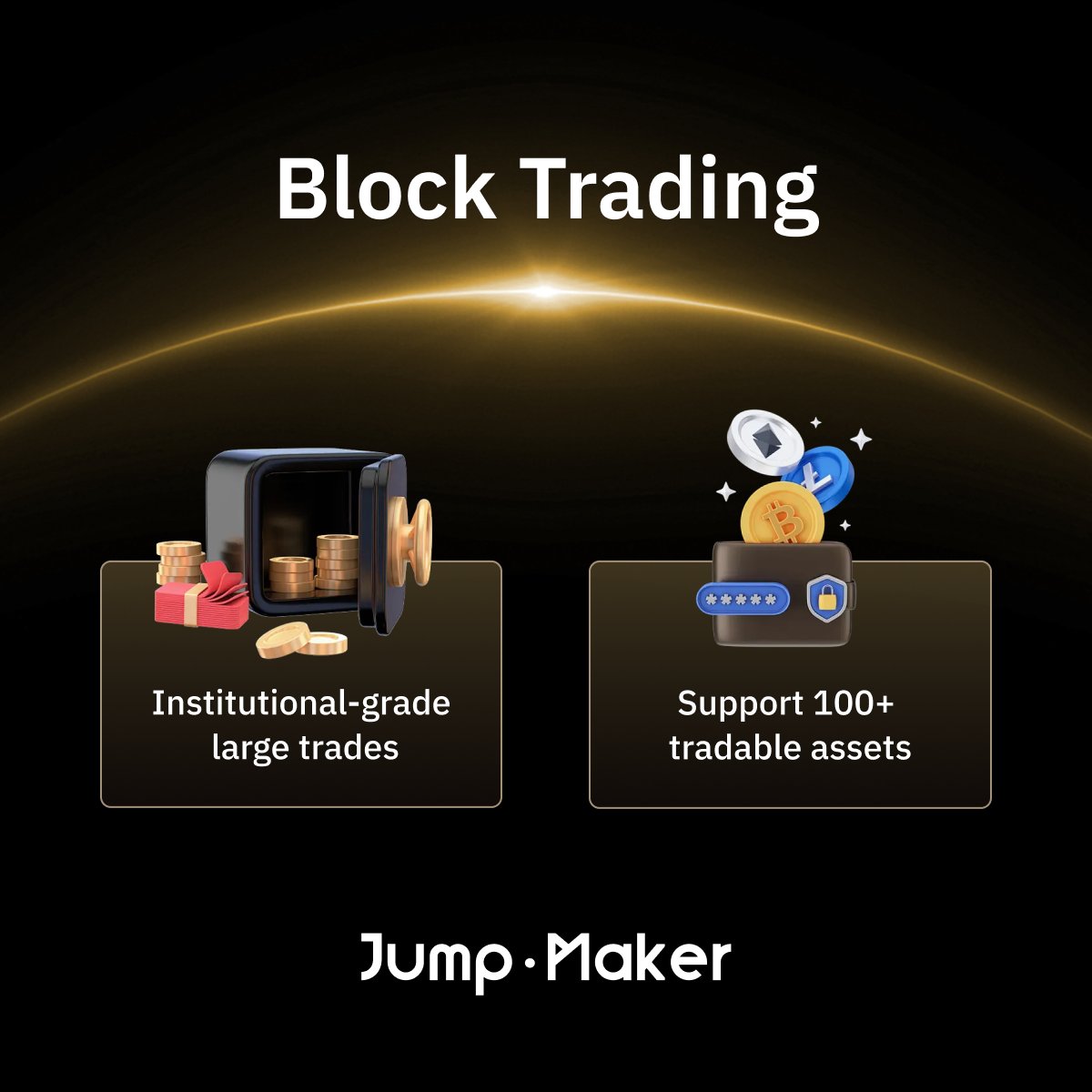 JumpMaker_EN's tweet photo. How to move huge capital without market impact? 🤫
It demands speed and discretion.

Jump·Maker #BlockTrading:
🌐 100+ Assets.
✅ Custom execution for privacy.
🤝 Institutional trust.

#JumpMaker protects your trade value. https://t.co/luSVD7DfvP