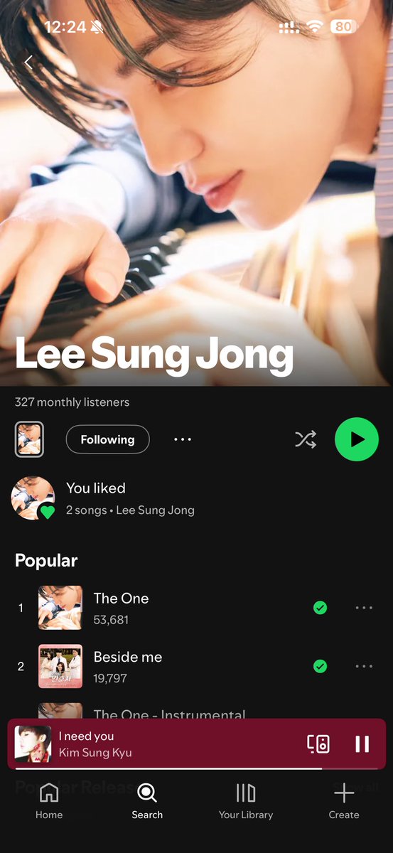 goldenlfinite's tweet image. Guyysss, let’s increase Sungjong’s monthly listeners on spotify please 🙏🏼