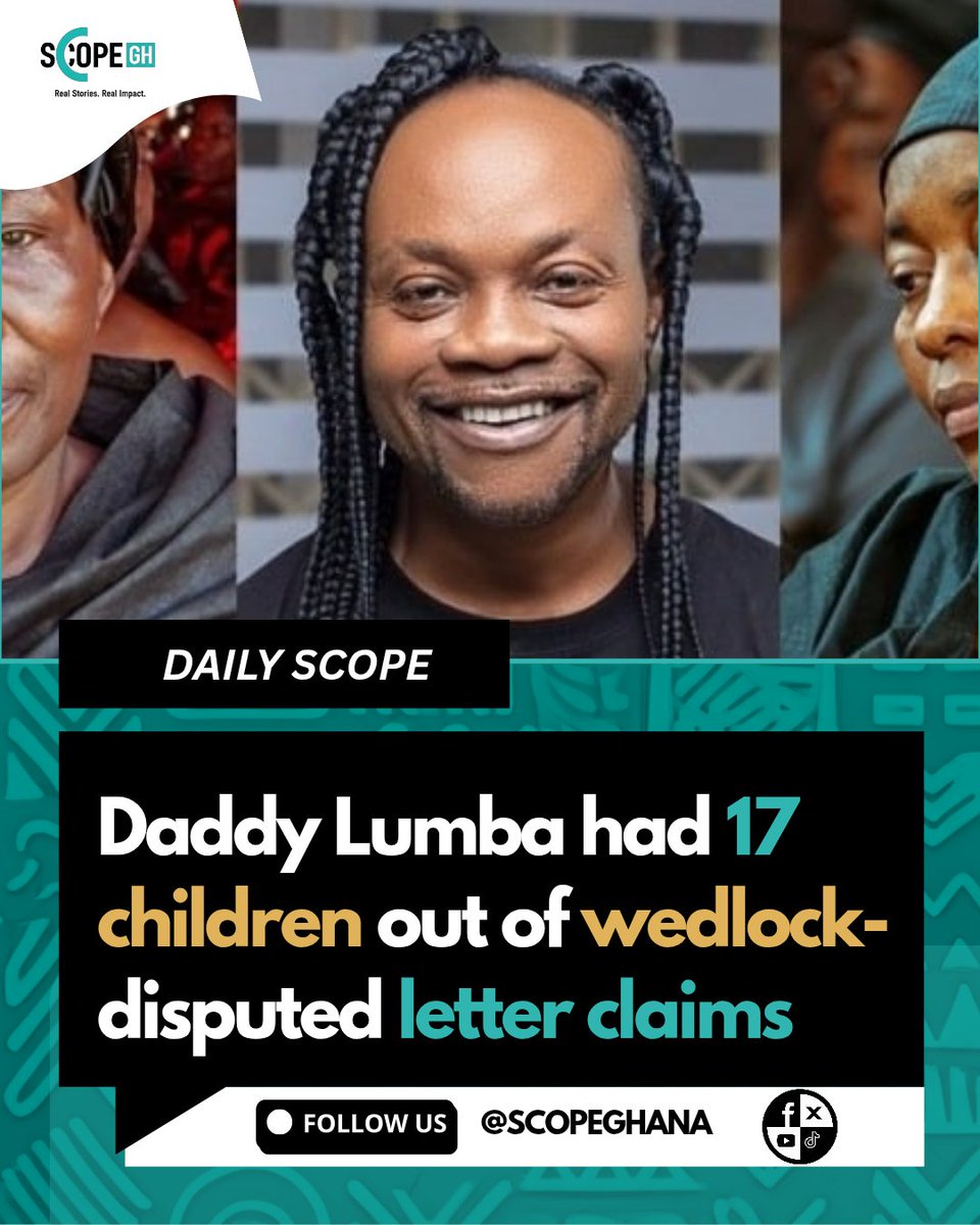 A disputed letter, allegedly written by Highlife legend Daddy Lumba, has surfaced claiming that the renowned musician fathered 17 children out of wedlock during his lifetime. The claim is currently part of an ongoing legal matter.
#scope #DaddyLumba #Highlife #Children #Dispute