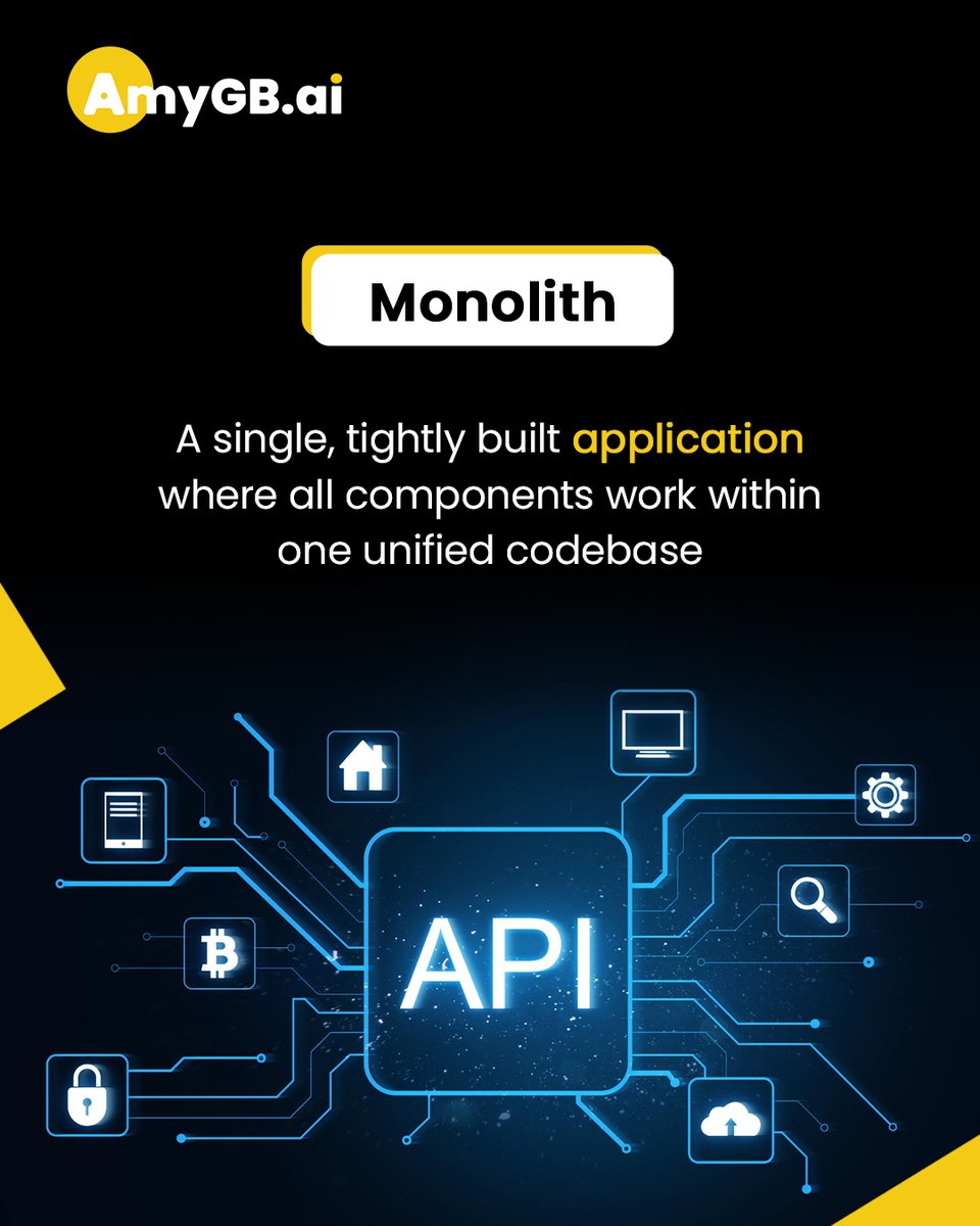 AmyGBai's tweet image. Word of the Day: Monolith
A single, tightly coupled application where every component lives in one codebase. Simple to start, harder to scale.

#Monolith #SoftwareArchitecture #MonolithicArchitecture #TechEducation