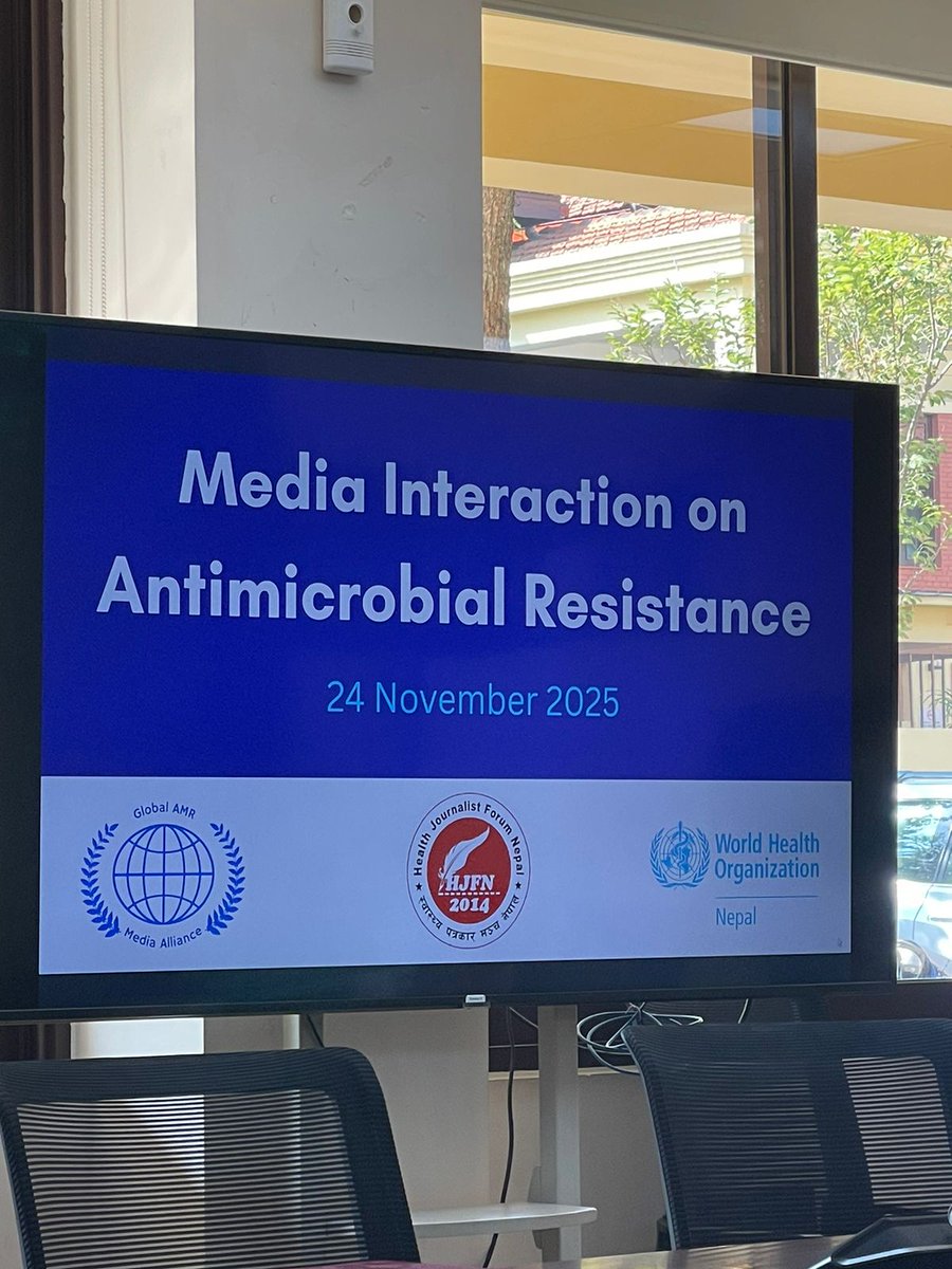 bobbyramakant's tweet image. #Media interaction on #AntimicrobialResistance in Kathmandu, Nepal is happening today to mark #WorldAMRAwarenessWeek #WAAW2025

Organised by @WHONepal, Health Journalists Forum of #Nepal &amp;amp; Global #AMR Media Alliance (GAMA @GlobalAMRMedia) led by @KalpanaAcharya1 @HealthTVOnline1
