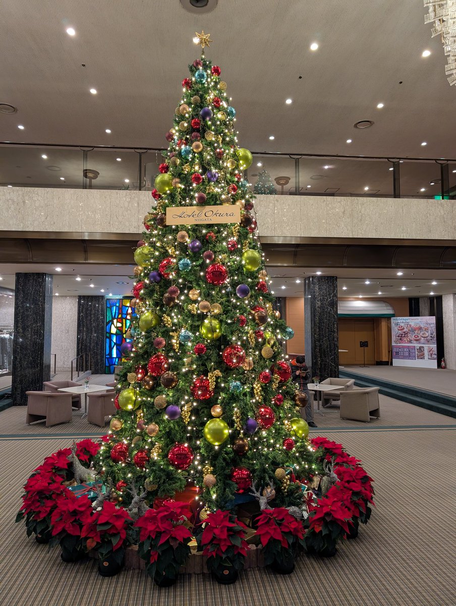 昨夜はお久しぶりのホテルディナーでした🥰
素敵なツリー🎄
クリスマス感が高まってきます
皆様　体調などお気をつけてお過ごしくださいませ😊