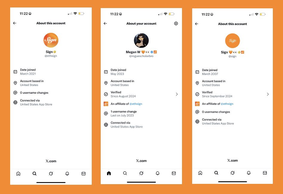 sign's tweet image. 0 username changes (besides Sign intern&apos;s addition of 👀🧡 emoji)

there has been Signs, there are Signs, and there will be Signs