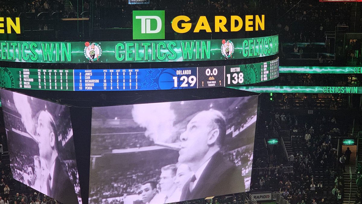 So grateful to have been at tonight's <a href="/celtics/">Boston Celtics</a> victory at <a href="/tdgarden/">TD Garden</a> tonight! Thanks to my buddy Frank for inviting me &amp; the Green for their highest scoring total this season. Been nearly 4 years since I've been back and still love the atmosphere. #Celtics #nba #bostonceltics