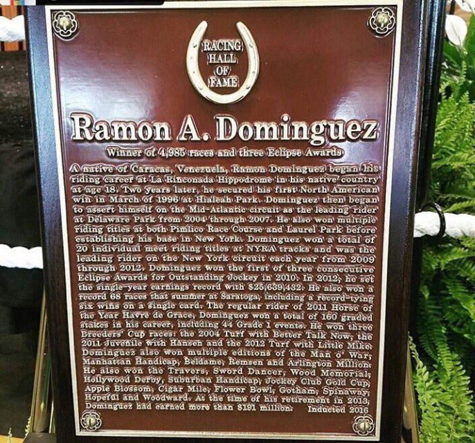FELICITACIONES!!!

Hoy cumple años mi gran amigo el multicampeón jinete
RAMÓN ALFREDO DOMINGUEZ <a href="/RADominguez76/">Ramón Domínguez</a> 

ORGULLO DE 🇻🇪 VENEZUELA !!!

En USA 🇺🇸 Hall Of Fame y 3 veces Eclipse Award como Mejor Jinete !!!

Buena gente y ahora comentarista hípico de primera
