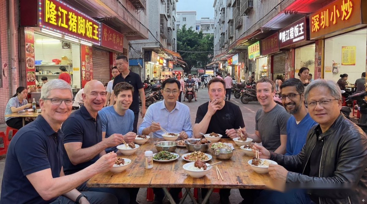 iOS_App_Startup's tweet image. 硅谷大佬们深圳城中村吃猪脚饭！
谷歌NanoBananaPro实测，AI生图牛X
#nanobanana #gemini