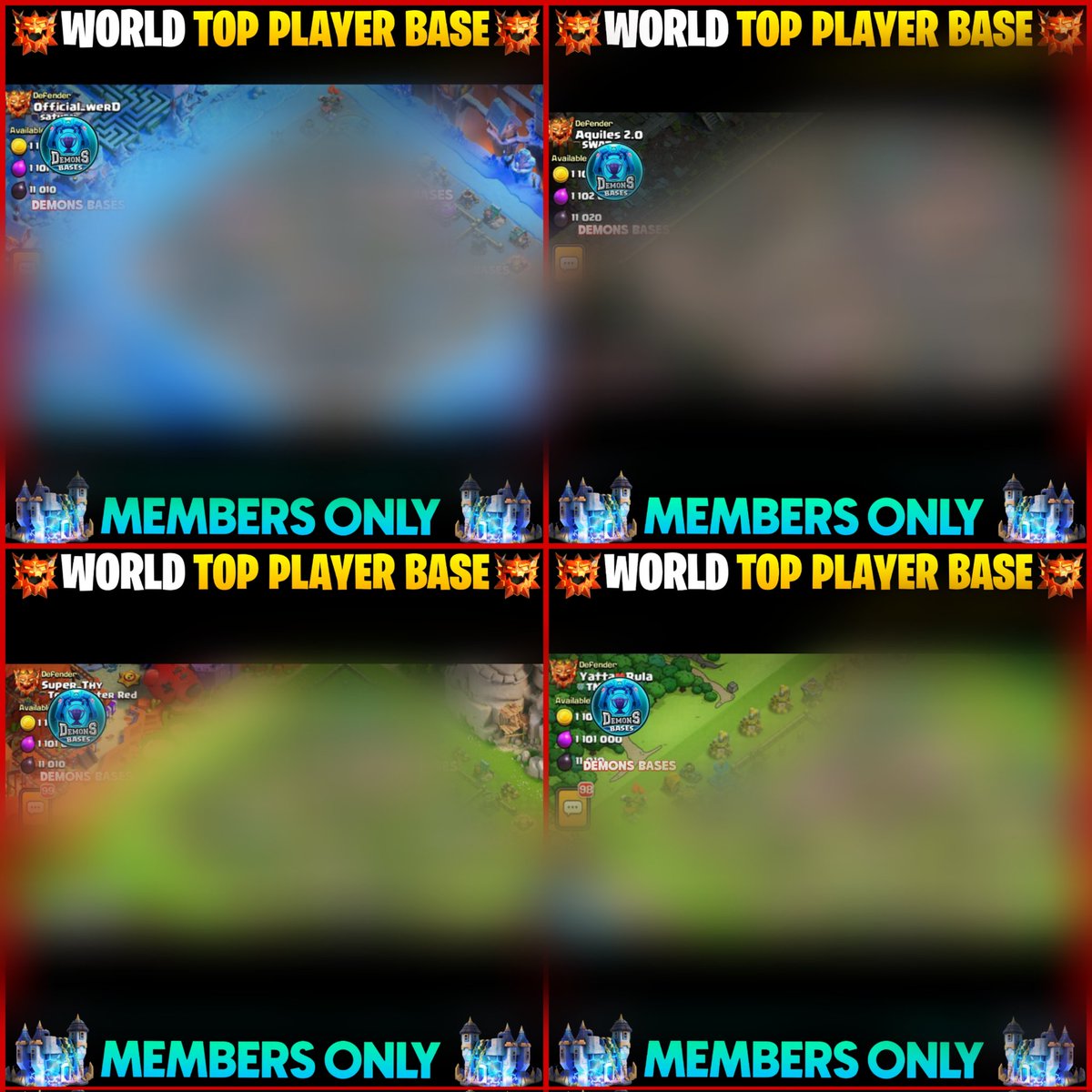 15+ Base Daily Global Top Ranked Players New Legend Bases Posted For Channel Members Join Membership &amp; get Link ( Just 29 ₹ / 0.99 $ )
youtube.com/channel/UCe43_…

Dm For Any Queries 
discord.gg/NNqkstj9