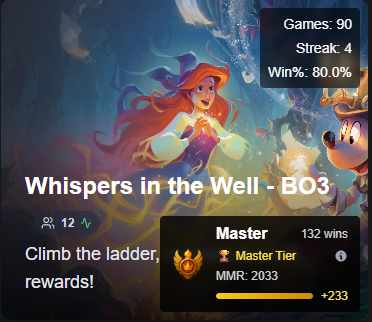 After some weekend climbing online, ending things off in a dead-heat for second place with 🔵🟢detectives. 

Leaving it there for now, but will continue aim for first by season's end.

Deck continues to perform excellently.