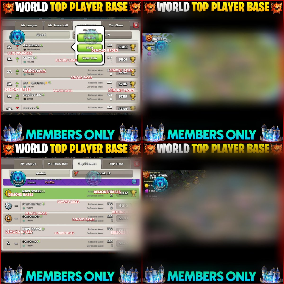 15+ Base Daily Global Top Ranked Players New Legend Bases Posted For Channel Members Join Membership &amp; get Link ( Just 29 ₹ / 0.99 $ )
youtube.com/channel/UCe43_…

Dm For Any Queries 
discord.gg/NNqkstj9
