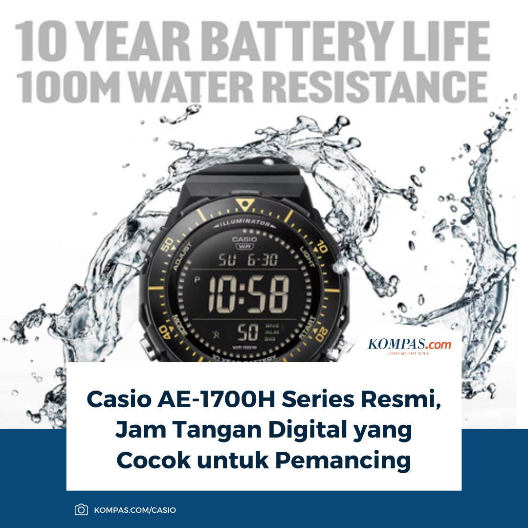 kompascom's tweet image. Canggih dan tahan banting: Casio luncurkan jam tangan digital AE-1700H series, dilengkapi fitur unik pemburu waktu memancing terbaik.

Baca di sini: tekno.kompas.com/read/2025/11/2…

~TR #CasioAE1700HSeries #Memancing