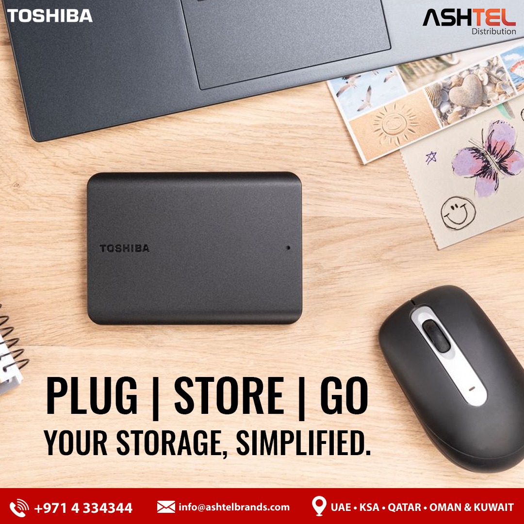 Ashtel_Brands's tweet photo. The Toshiba CANVIO Basics hard drive is designed for quick setup and instant use. No software required — just connect and start saving your photos, videos, and work files securely anytime, anywhere.

#CanvioBasics #ToshibaHDD #PortableDrive #StorageMadeSimple #ToshibaStorage https://t.co/XzUHKsrU8O