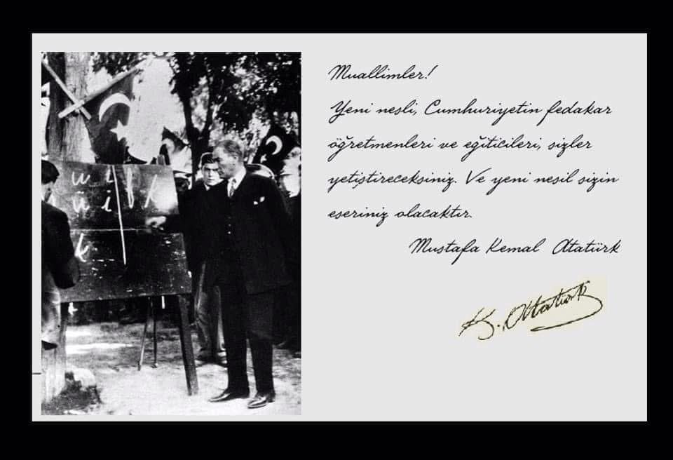 Başöğretmenimiz Mustafa Kemal ATATÜRK ün izinde kıymetli öğretmenlerimizin öğretmenler günü kutlu olsun. ##ATATÜRK #öğretmenlergünü
