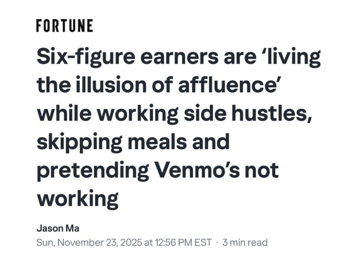 tonetalks's tweet image. According to @FortuneMagazine six figures is middle class. And that is likely with in life gifts and inheritance from parents for many white 30 &amp;amp; 40 year olds. 
While the median income for Black households in the U.S. was $56,020 in 2024. Likely with no inheritance or gifts…