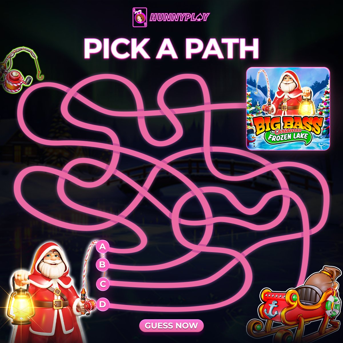 🔎THE MYSTERY PATH CHALLENGE👁️
🔥Only one path takes you to the prize—trust your instinct and tap your guess now! ❄️
🎁 Total Reward: 200 FREE SPINS – NO DEPOSIT
📢 How to join:
1️⃣Follow + ♥️ + 🔁
2️⃣Tag 1 friend 
3️⃣Comment your answers + Username
#HunnyPlay #Minigame