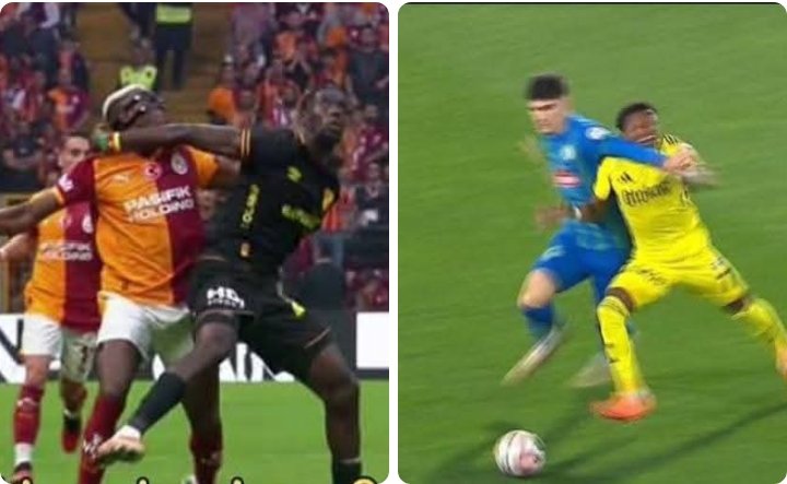 HakanYa77058517's tweet photo. Osimhen'e olunca faul, Fred'e yapılınca devam. Farklı kural kitaplarıyla oynuyoruz. Yapı tam da bu farktır. https://t.co/lZDMhqpai7