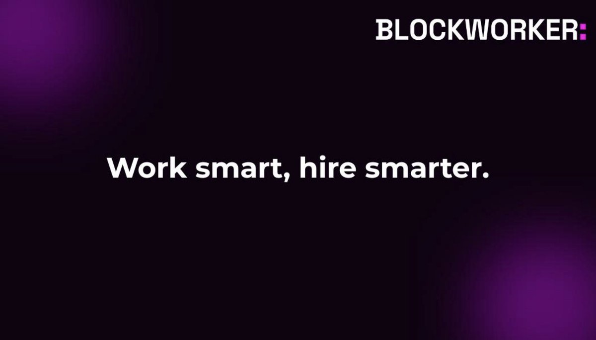 blockworkers's tweet image. 🧑🏻‍💻 From devs to designers to community managers - Blockworker connects projects with people who can actually deliver.

🧠 Work smart, hire smarter.

✅ Made for employees and employers