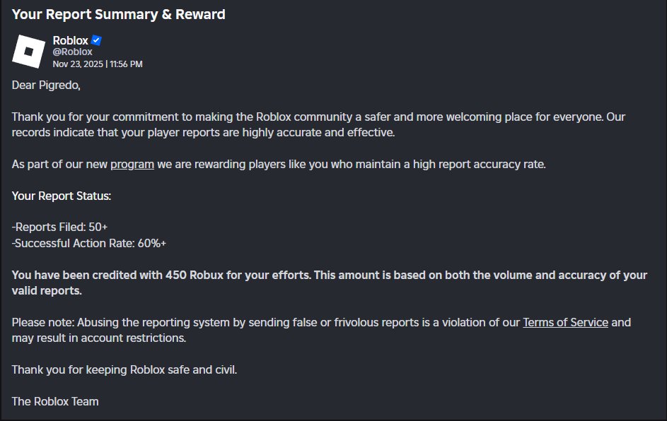 PigredoGamer's tweet image. OMG it actually worked!!! I did not know roblox had a new system that rewards you with robux!Well time to get rich!🤑

#ROBLOX  #freerobux #Policy #robux