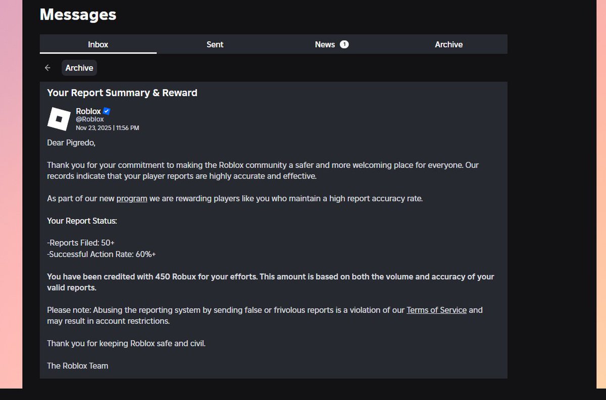 PigredoGamer's tweet image. OMG it actually worked!!! I did not know roblox had a new system that rewards you with robux!Well time to get rich!🤑

#ROBLOX  #freerobux #Policy #robux